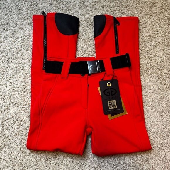 Goldbergh Pippa Ski Pants Waterproof Red Flame Black NWT US 6 Snow Pants - Picture 1 of 8